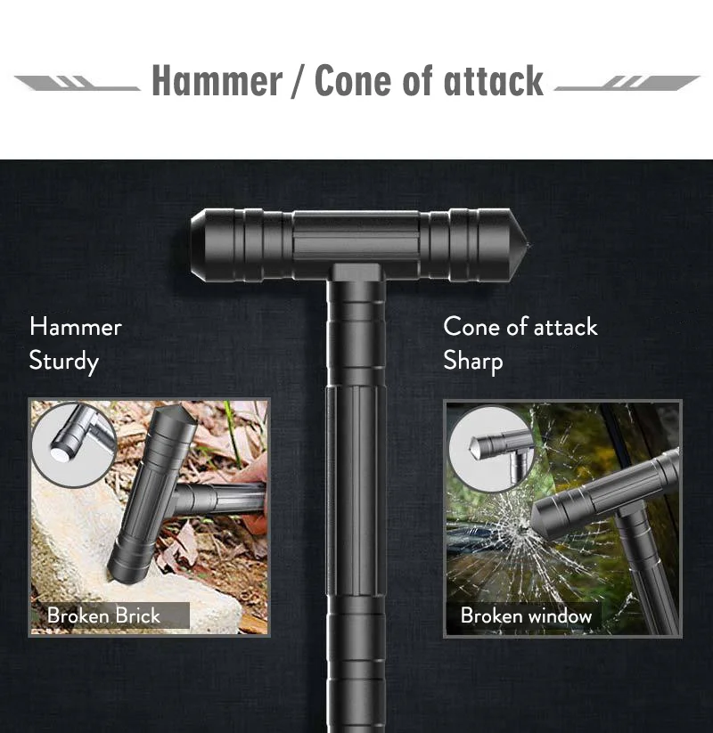 Trekking Pole Walking Poles Outdoor Camping Defense Stick Safety Multi-Functional Home Rod Hiking Poles Survival Tool Alpenstock