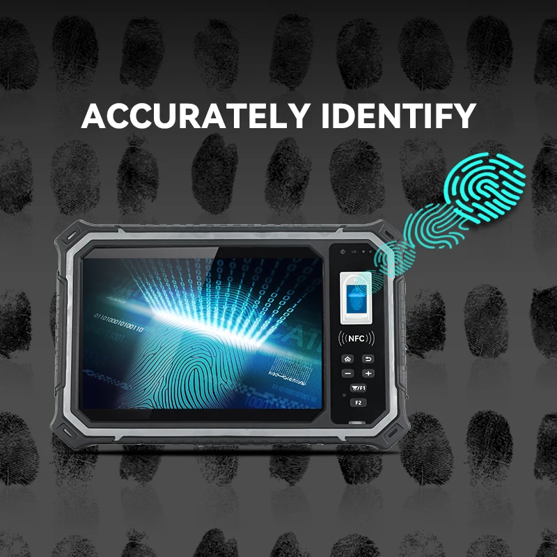 HUGEROCK B80 industrial rugged android tablet pc computer 8 inch fingerprint scanner nfc tags time attendance module