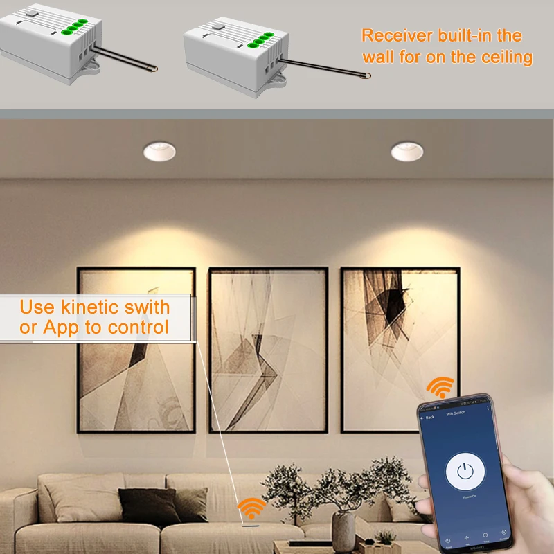 RF433 wireless switch and receiver Smart Switch Remote Control Push Button Transmitter Switch For home