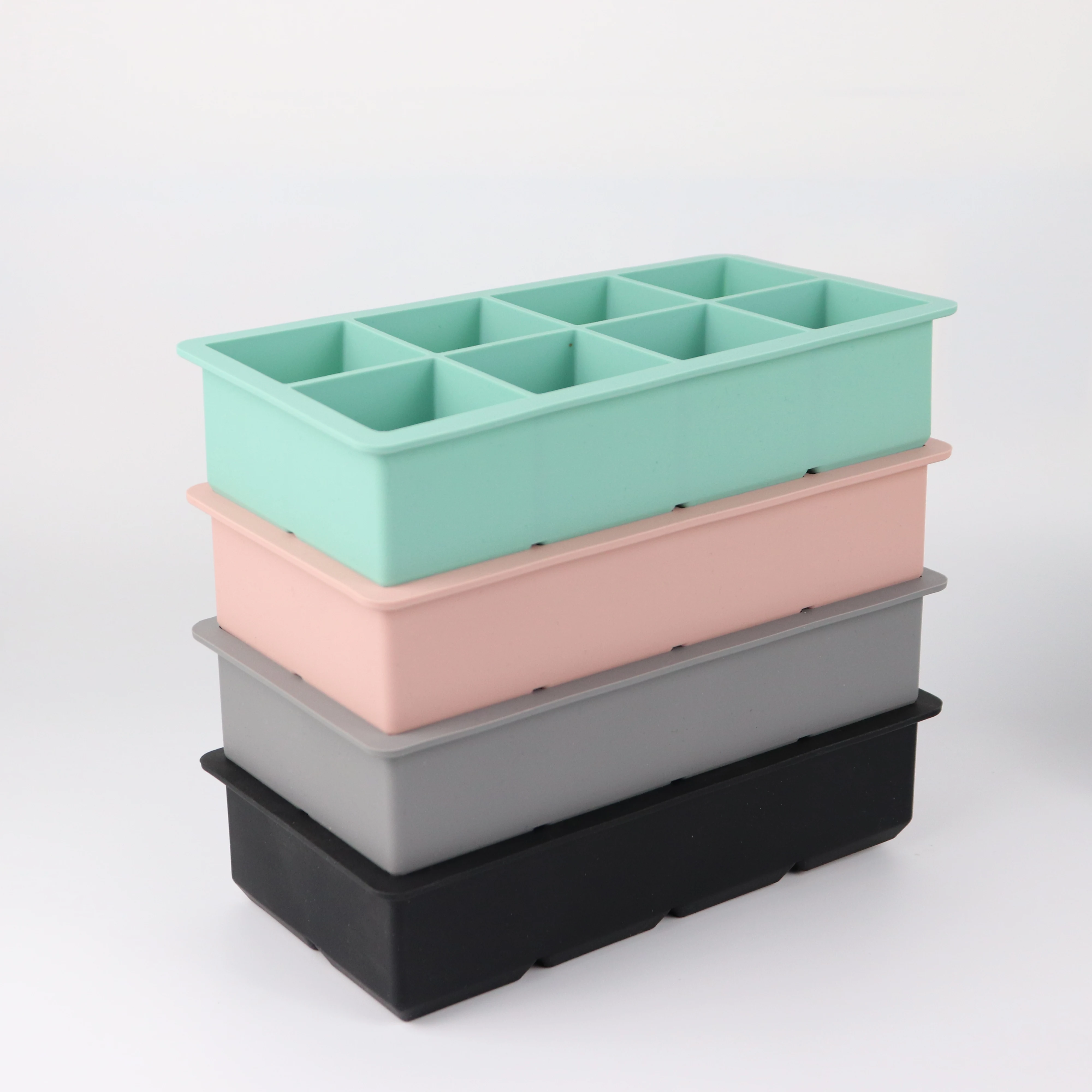 Supplier Trays Silicone Large Square Ice Cube Molds for Whiskey and Cocktails