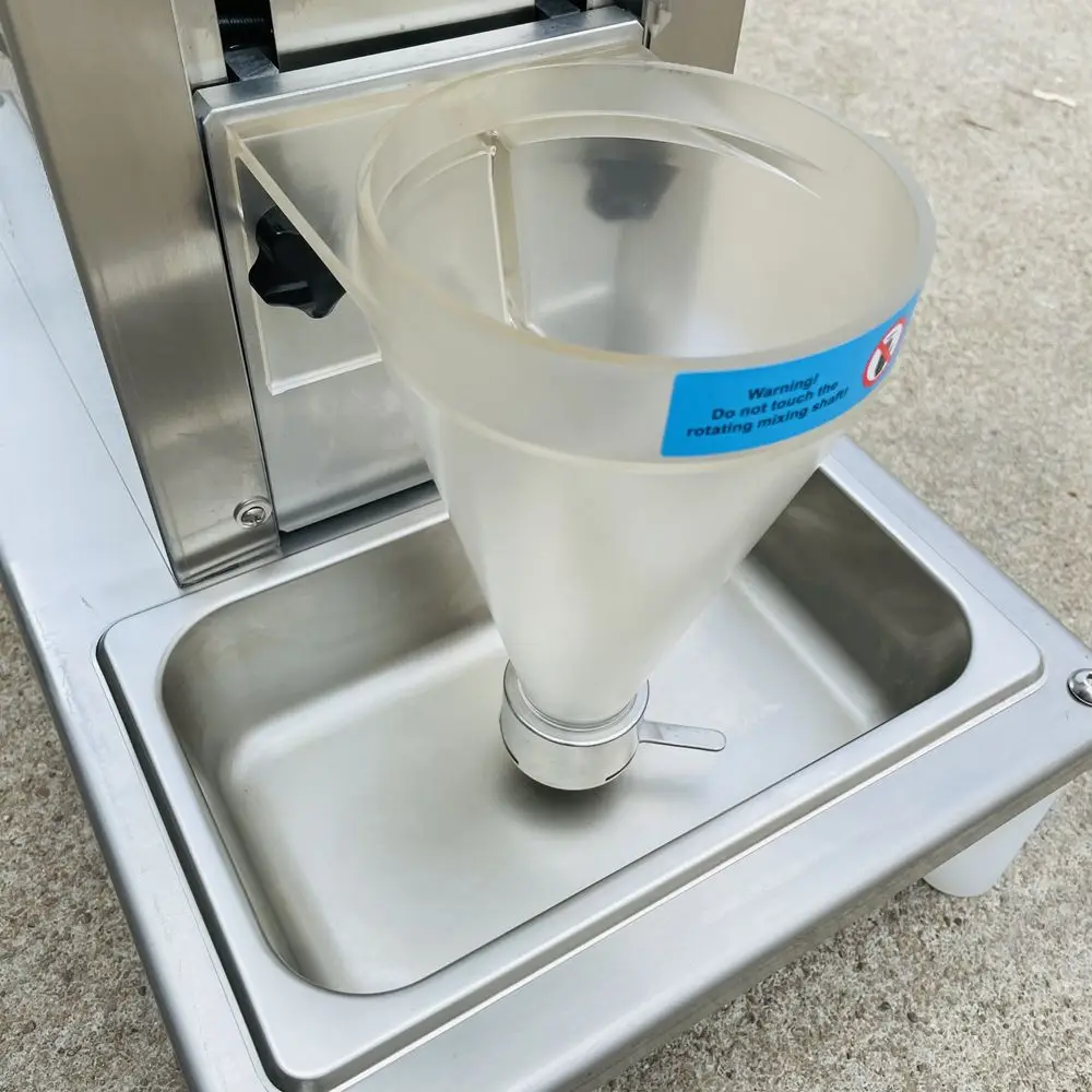 750W Large Torque Motor Stainless Steel Ice Cream Maker Mixer High Productivity Cream Machine Gear Core Components Food Shop Use