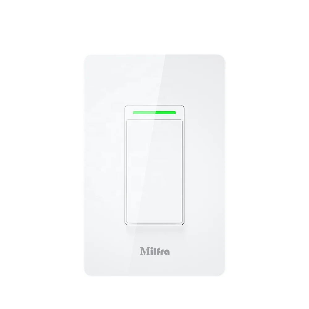 Smart Home Device Glass Panel 1 Gang Click Button Smart Switch US Standard Alexa Voice