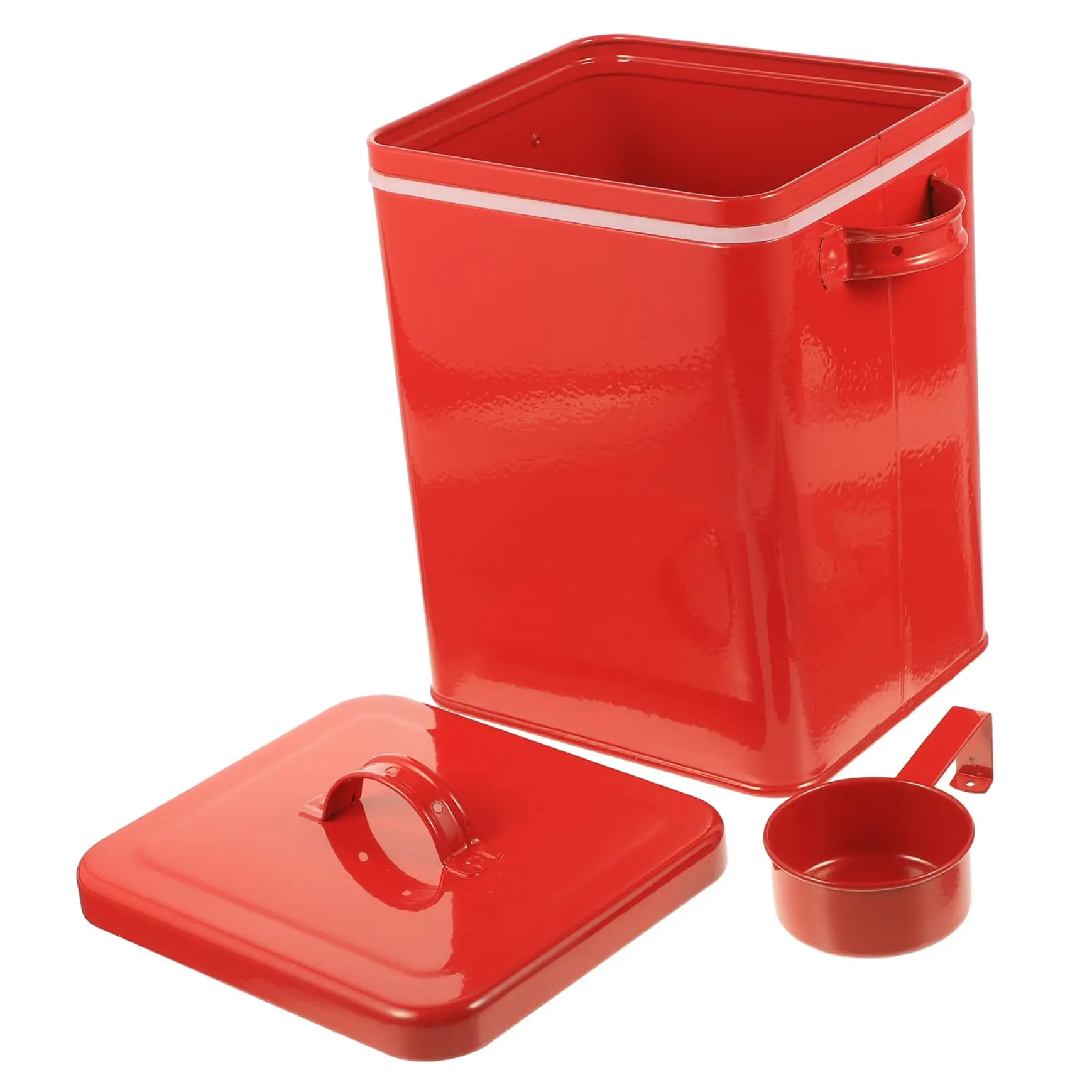 Farmhouse Decor Metal Canister Laundry Detergent Storage Tin With Handles