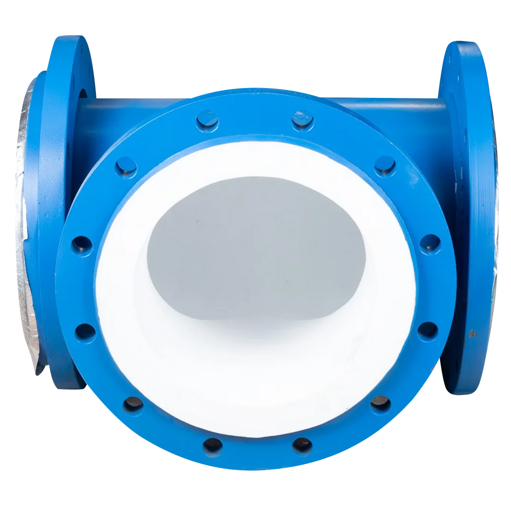 DN25-DN500  factory price PTFE lined with PO ETFE PFA PTFE Fittings Tees Elbows spool pipe for moving highly corrosive fluids