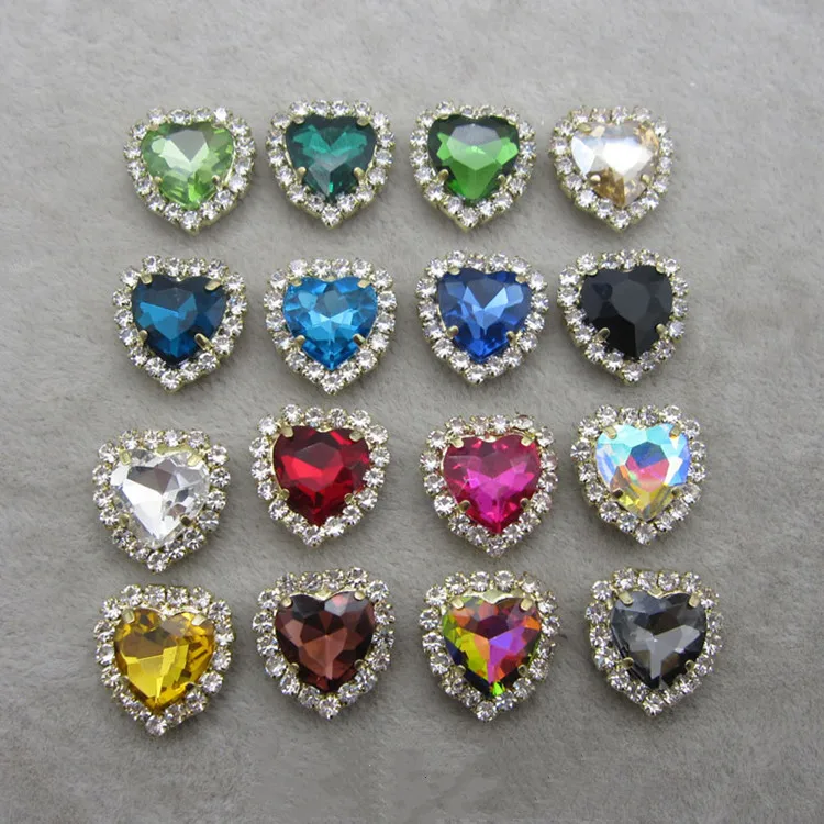 Luxury nail art heart crystal bijou charms nail art heart jewelry Valentines nail art