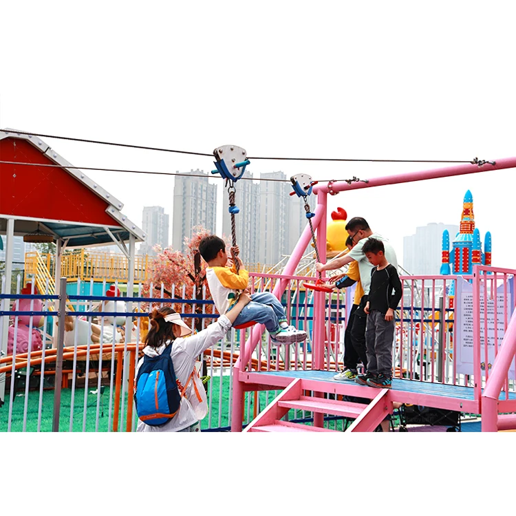 Zhuoyuan Adventure Playground Equipment Kids Zip-Lining Children Toy Play Rope Zip Lines Outdoor Zip Line Park For Children