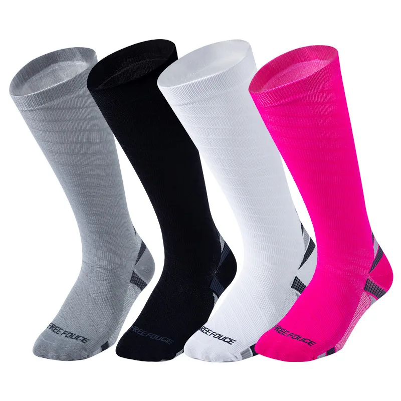custom men high quality pink dri bamboo cotton nylon and spandex work fit bicycle bike cycling half long sport socks with logo
