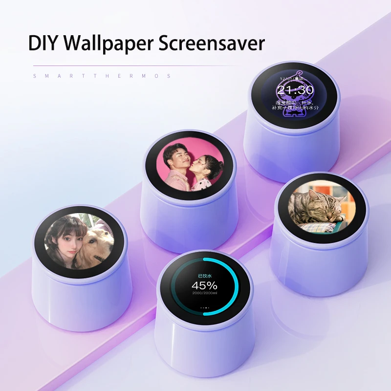 Customize TFT Temperature Display Smart Water Bottle Stainless Steel Vacuum Flask Thermos Bottle