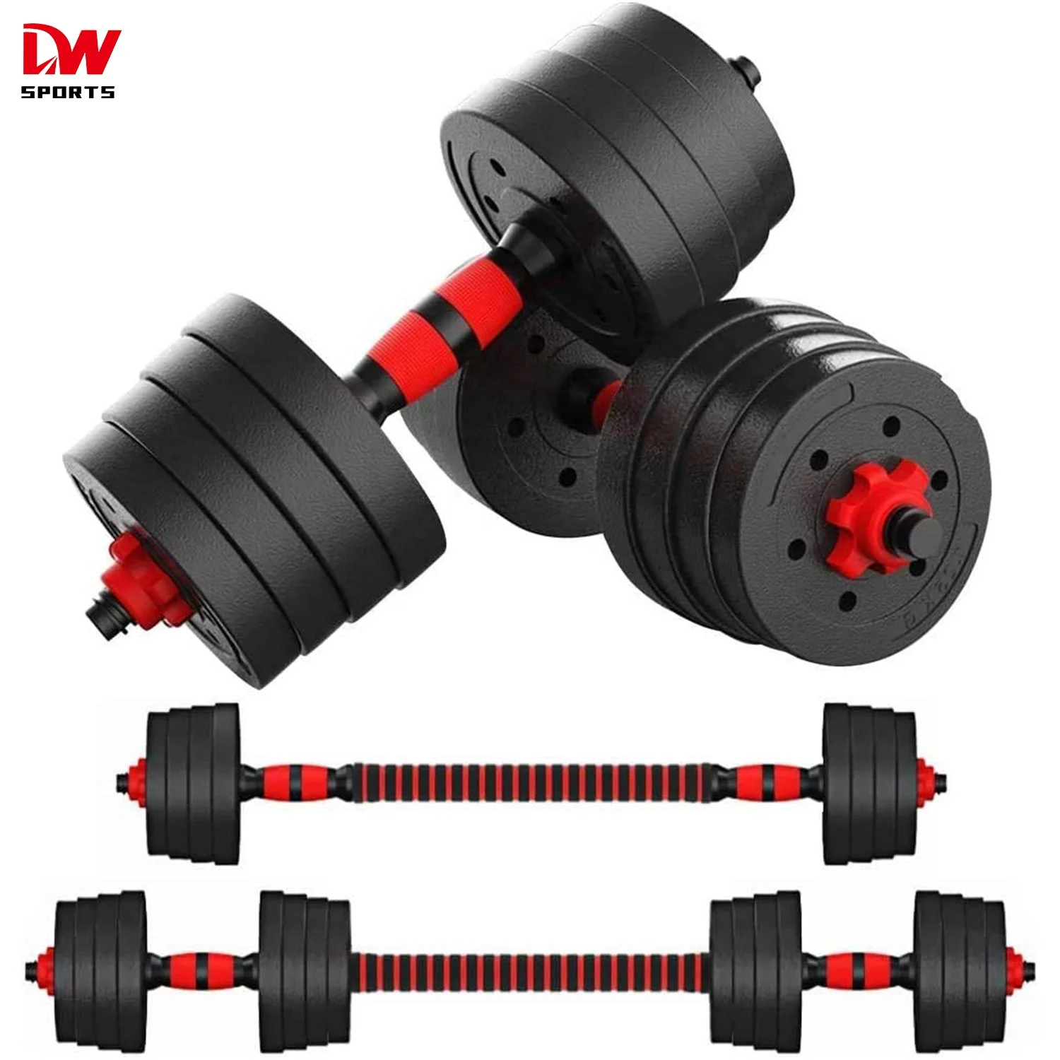 DW Sports Factory PVC Бесплатная Тяжелая лифтинг цементный песок Регулируемый набор гантелей