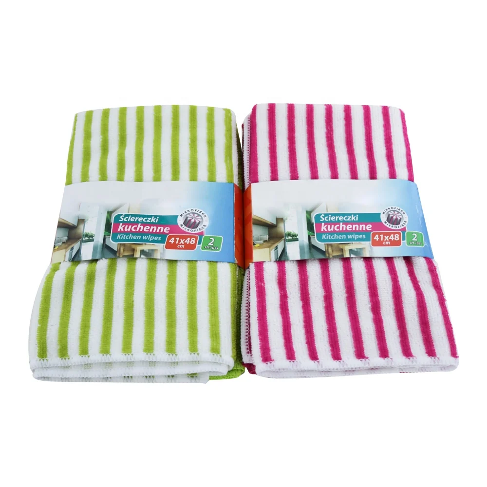 Wholesale customized absorbent microfiber kitchen dish cloth towel set microfiber kitchen cleaning cloth