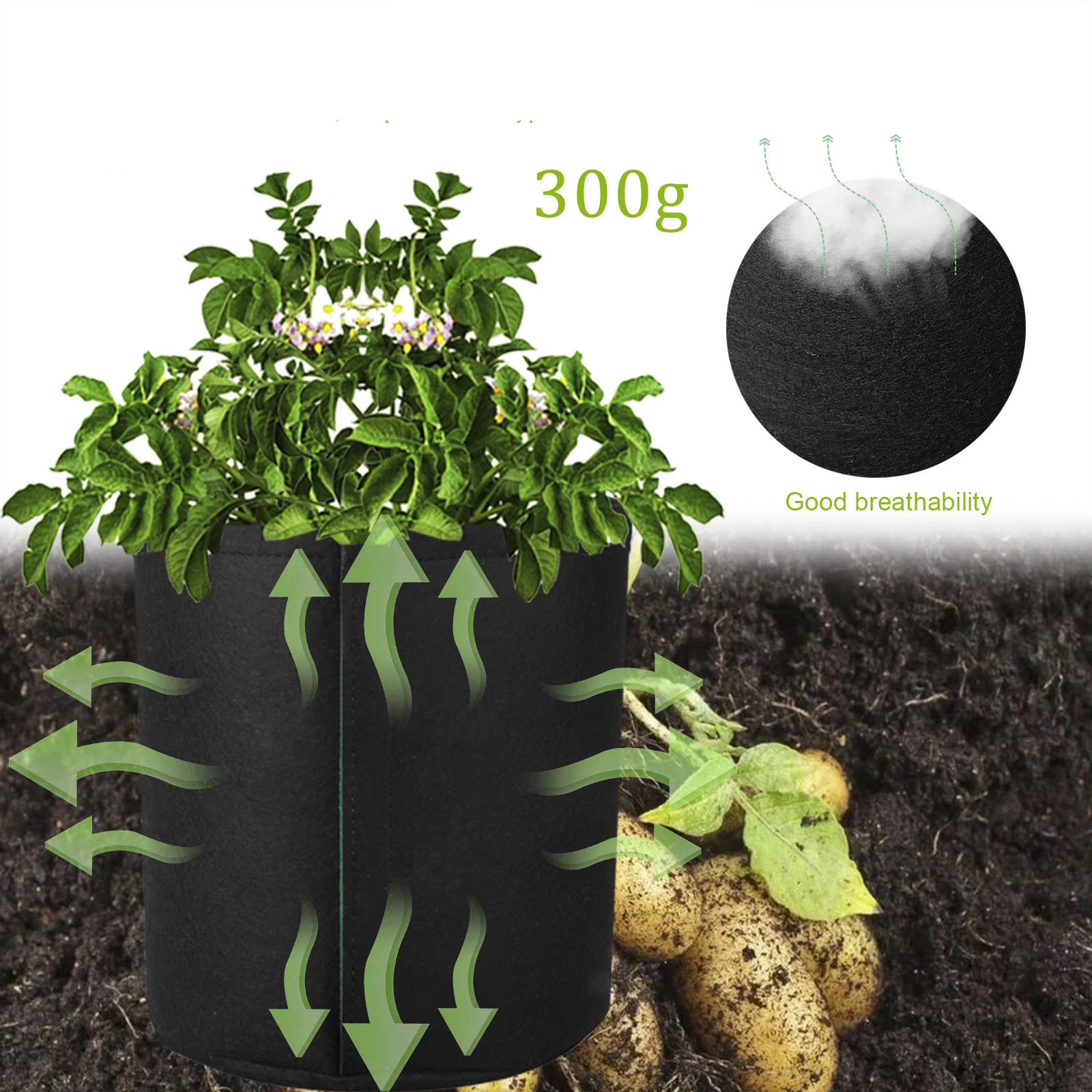 DD015 Garden Transplant Seedling Bags Durable Seed Growing Bucket Felt Potato Grow Vegetables Planting Bag