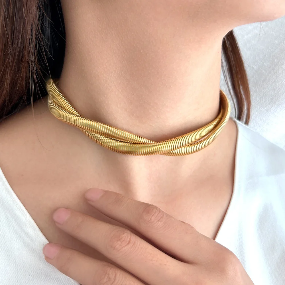 Tri Color Bracelet 3 Interlocked Stretch Bracelets Handmade Unique Design Women Jewelry Tubogas Rolling Bangle Bracelet