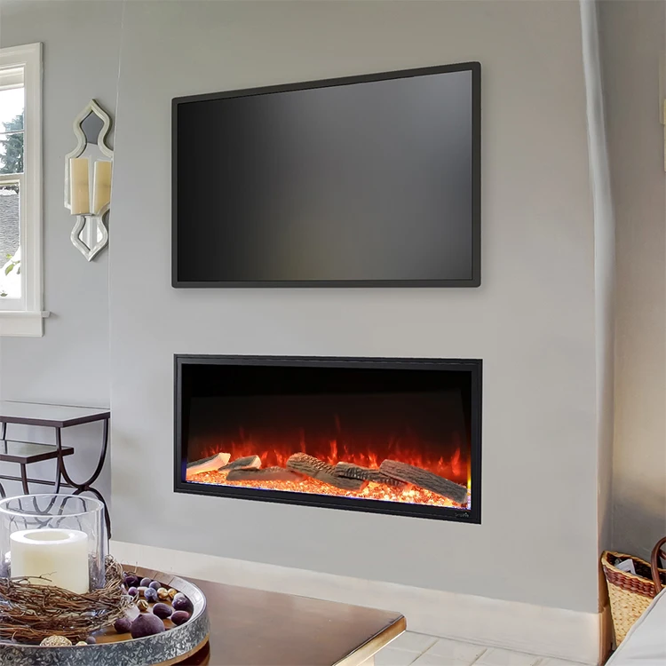 Electric Fireplace Built in Electric Fire Place Decorative Fireplace Cast Iron 3 Sided Glass Modern China Factory 60 Inch Insert