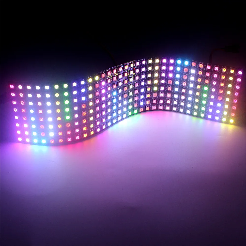SK6812 flex 8x32 8x8 WS2812B Panel 256 pixel Sk6812 Flexible Led Display 5050 Led light beads Digital Flexible Addressable DC5V