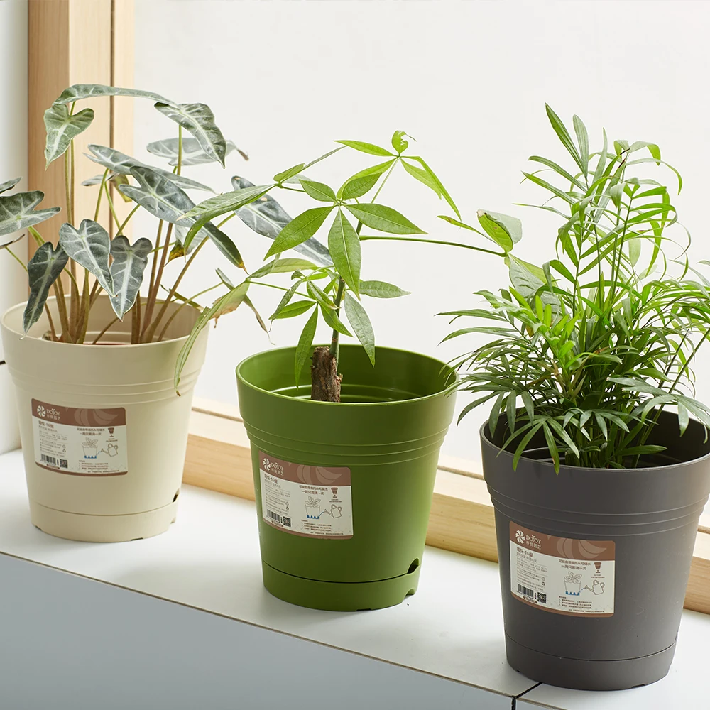 
Garden plastic 3 gallon round bamboo plant pot 10 litres flower 