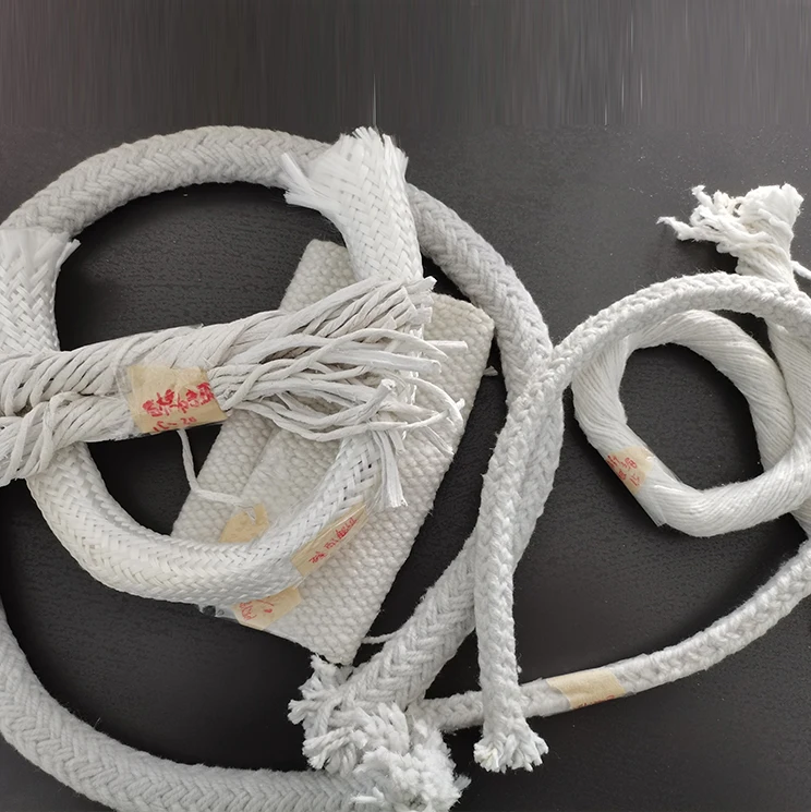 fireproof fabric glass fiber stainless steel reinforced ceramic fiber cloth yarn tape rope for furnace seal