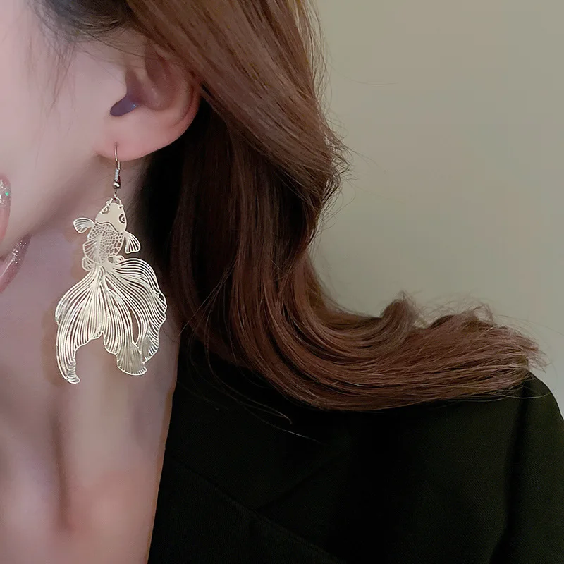 KAITIN Fashion Elegant Koi Small Fish Pendant Earrings Wholesale Designer Korea Earrings Jewelry For Women