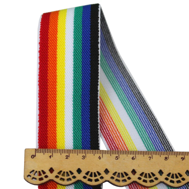 2MM Heavy Weight Polypropylene Ribbon Webbing Strap Nylon Webbing for Bags Rainbow OEM Custom Woven Jacquard for Outdoor 2cm