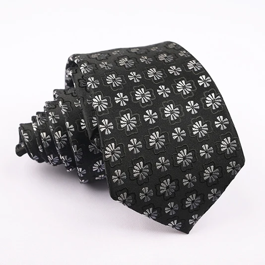 Геометрический цветочный узор тканый шелковый галстук вышитый Мужской Жаккардовый 7 складной