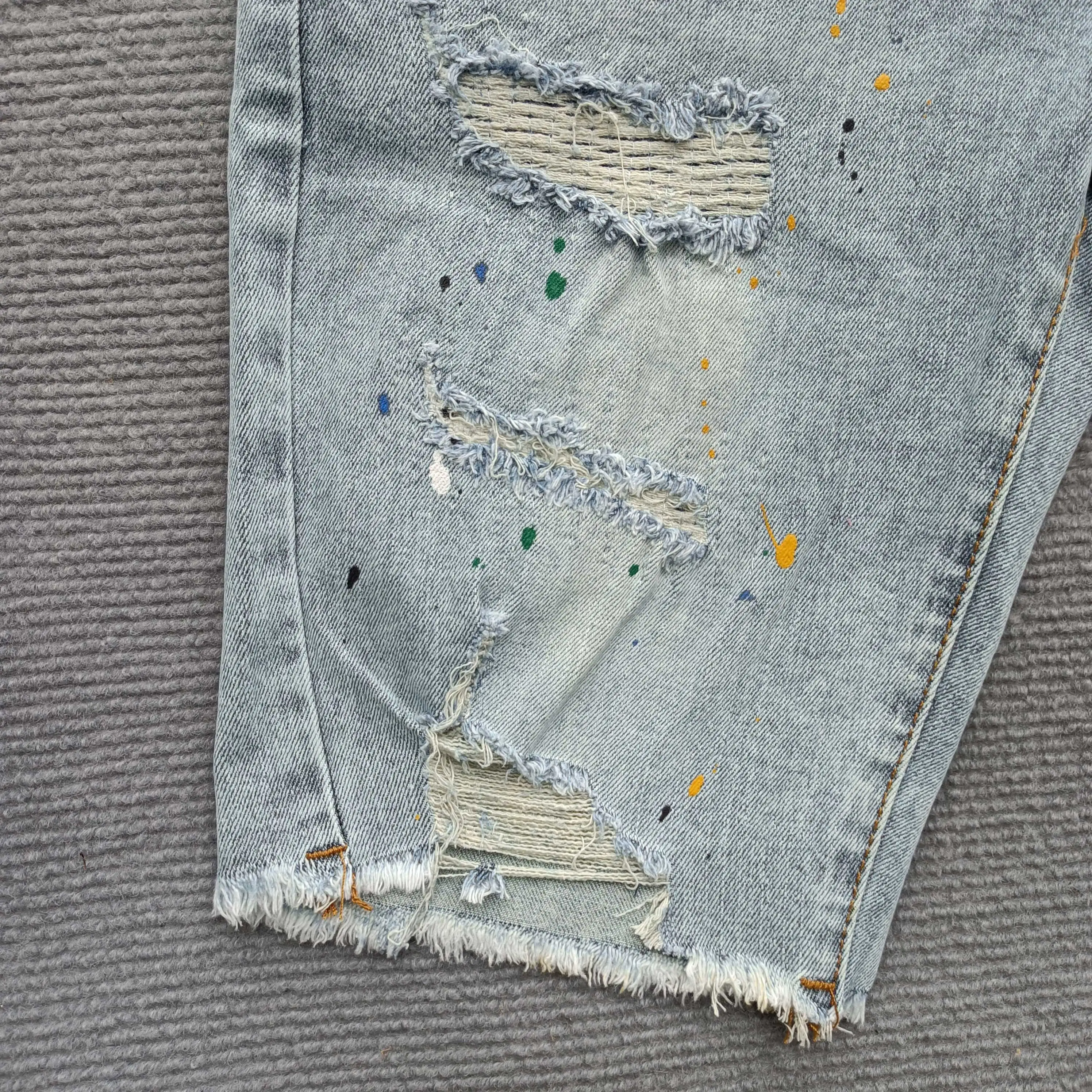 Stock Men Short Jeans Purple Jeans Brand Denim Skinny New Arrival 2024 Cotton Shorts Mens Purple