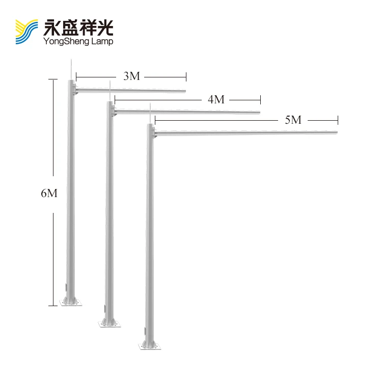 6.5 6 8 meter Galvanized HDG Telescopic Traffic Pole /traffic Signal Light Pole for Street Road