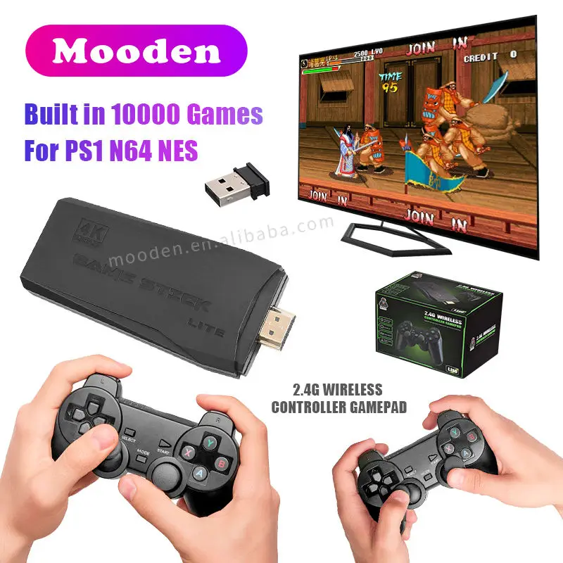 Мини-приставка J Hot M8, 10000 3D игр, 32/64 ГБ, HD Ретро видео игровые консоли, консоли для игр NES/GBA