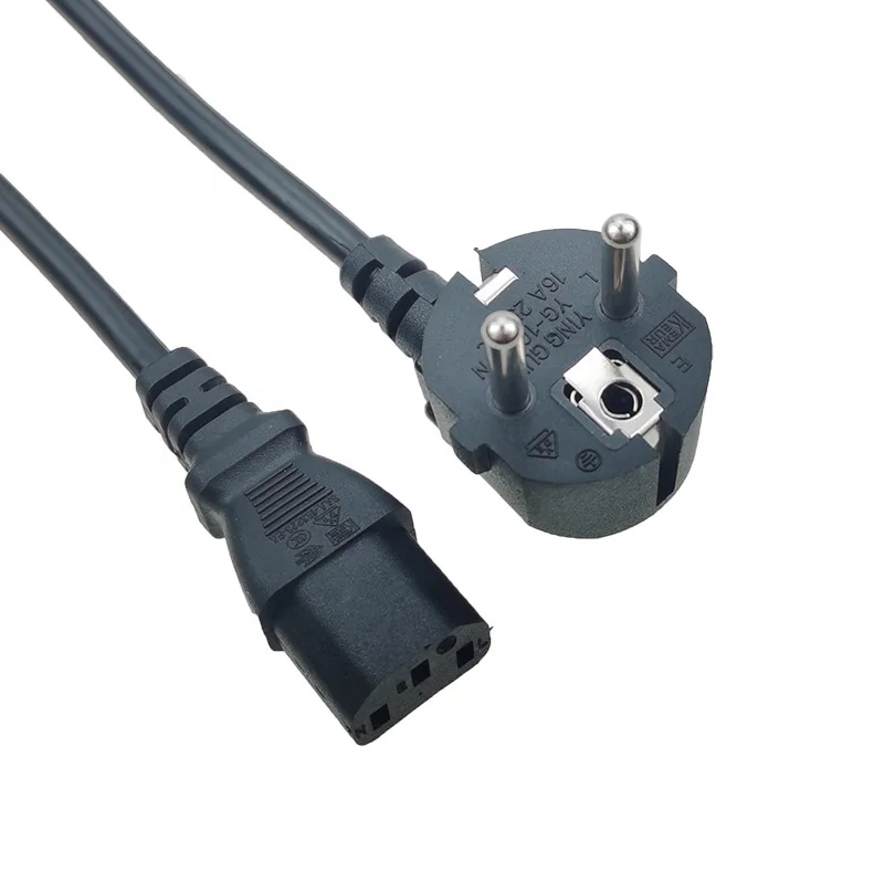 European Standard AC Supply Cord  CEE7 Europe Plug to IEC320 C13 EU Power cord for PC Computer PDU