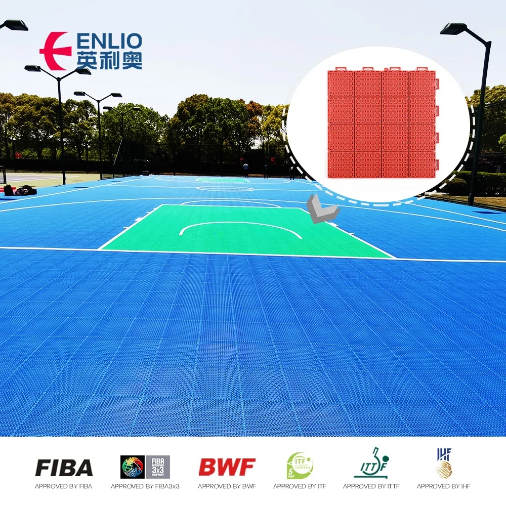 Best Price Red Color Material Tiles Good Quality Professional Pp Interlocking Sports Floor Outdoor Flooring Basketball Court