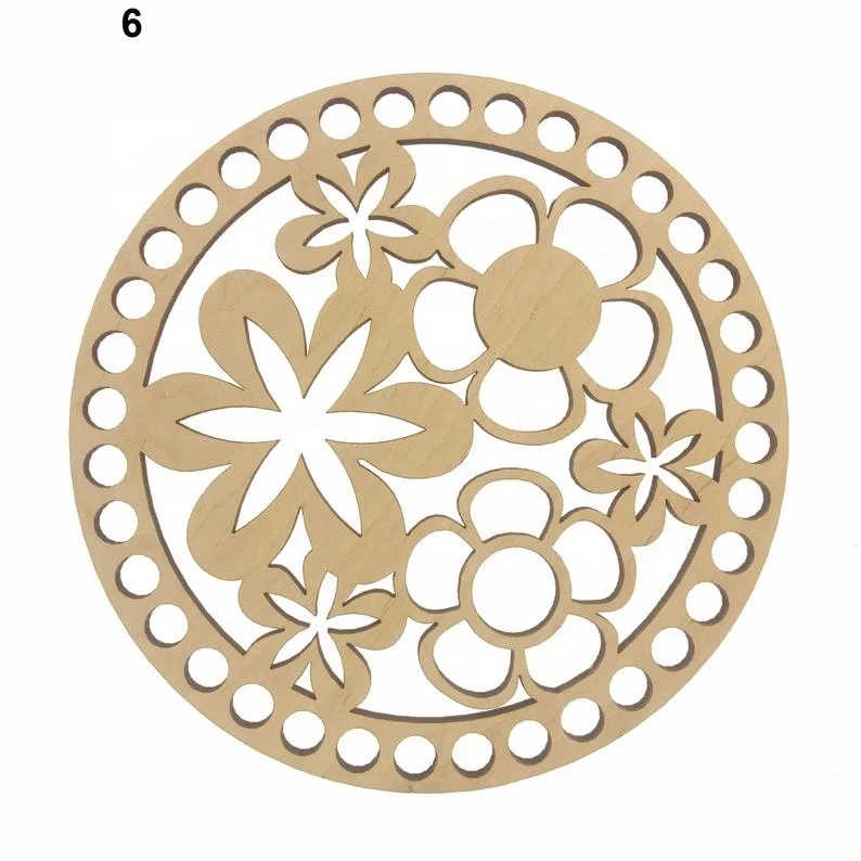 Wood base bottom crochet knitting yarn storage basket craft supplies bulk wood chips