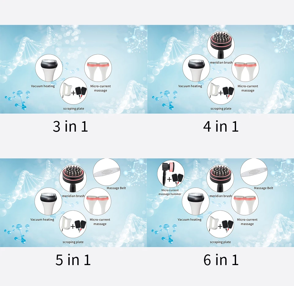 Portable 7 in 1 Infrared Vacuum Heating Gua Sha Scraping Massage emssings Meridian Brush Health Care machine