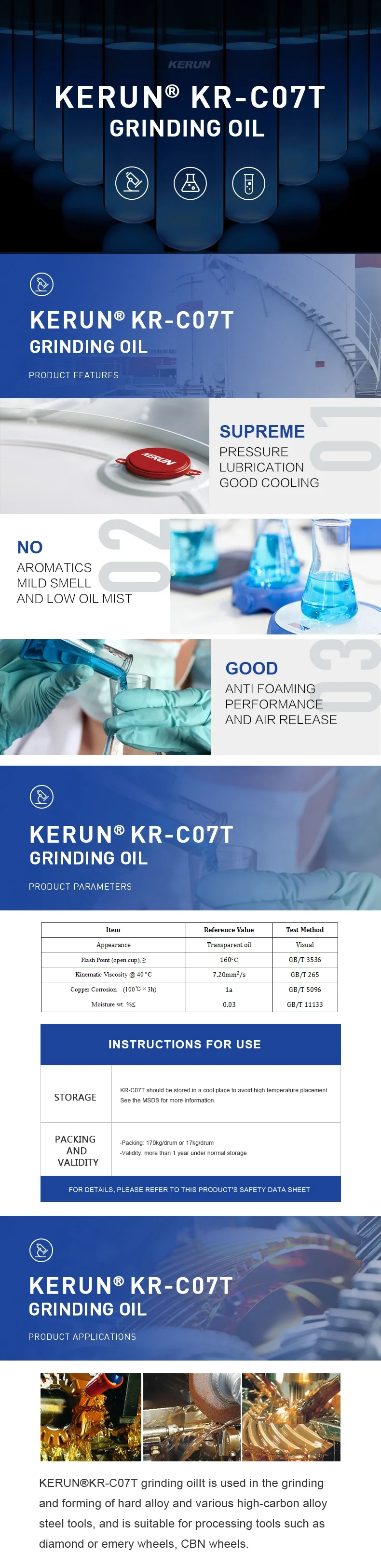 Kerun Grinding Oil Kr-C07t