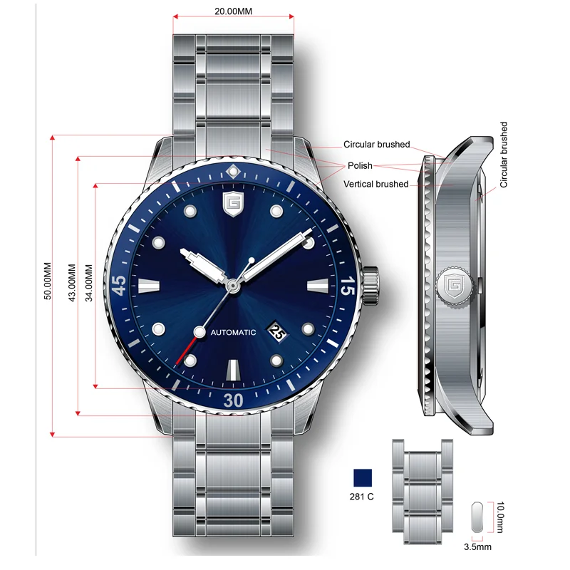 Cheap Chinese wholesale luxury brand automatic custom watch