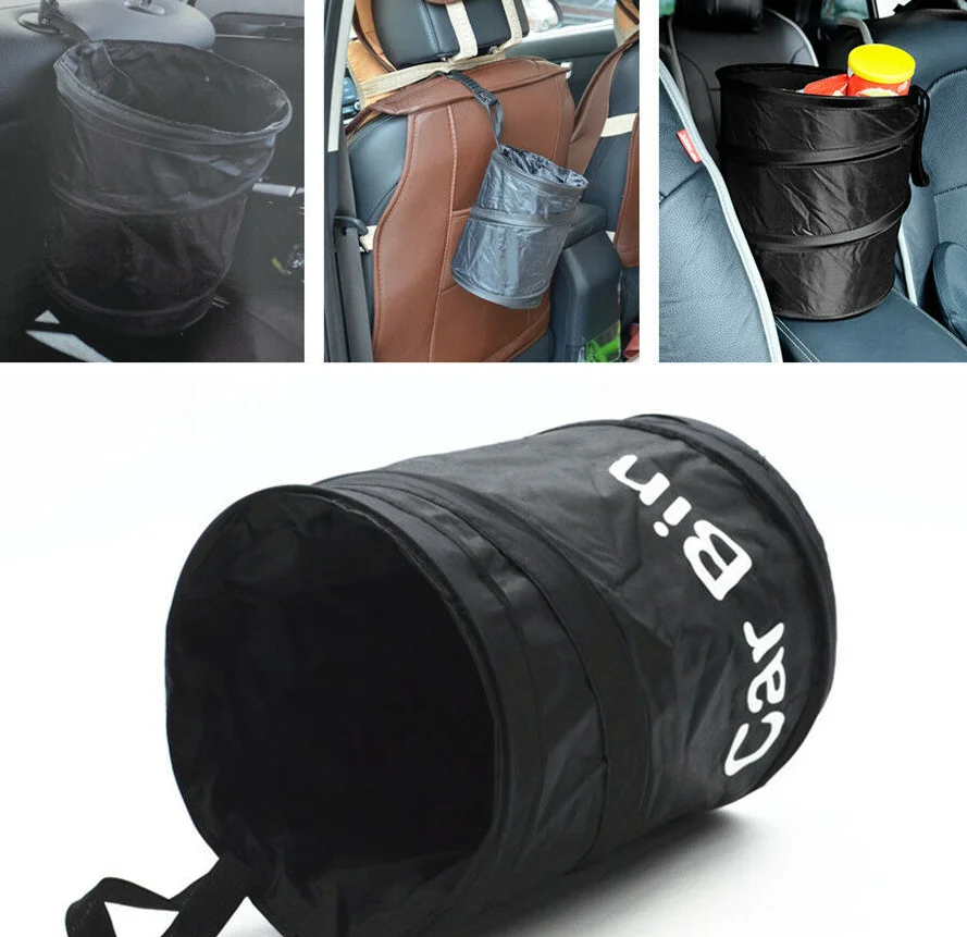 New Design Portable Eco-friendly Hanging Collapsible Foldable Trash Can Mini Car Trash Can Auto Garbage Bin with Lid for car