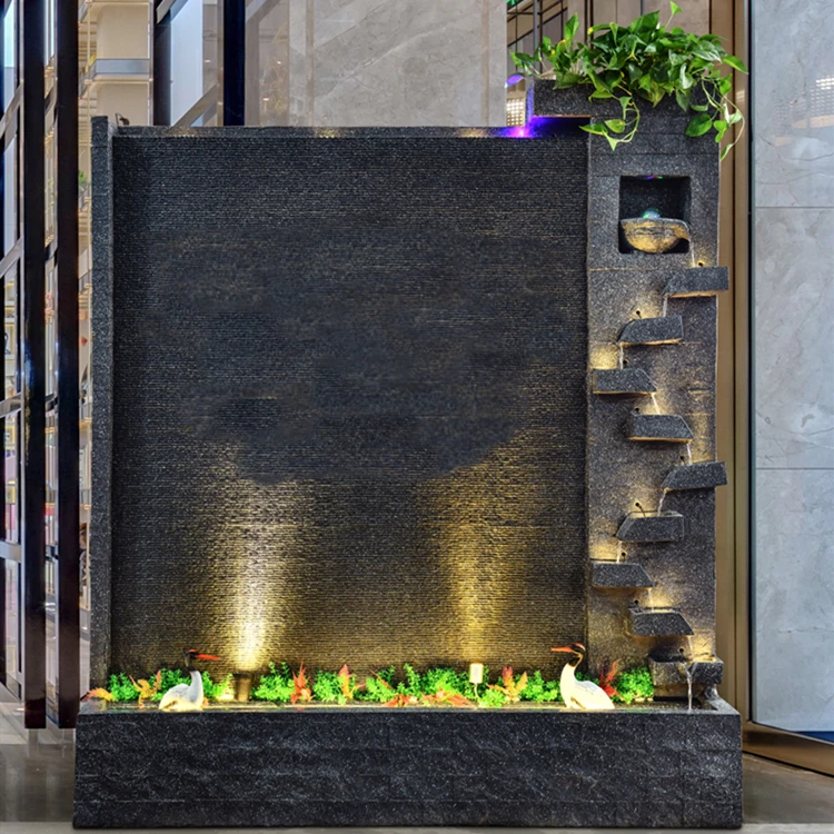 Water fountain curtain wall for hotel reception  hall decoration