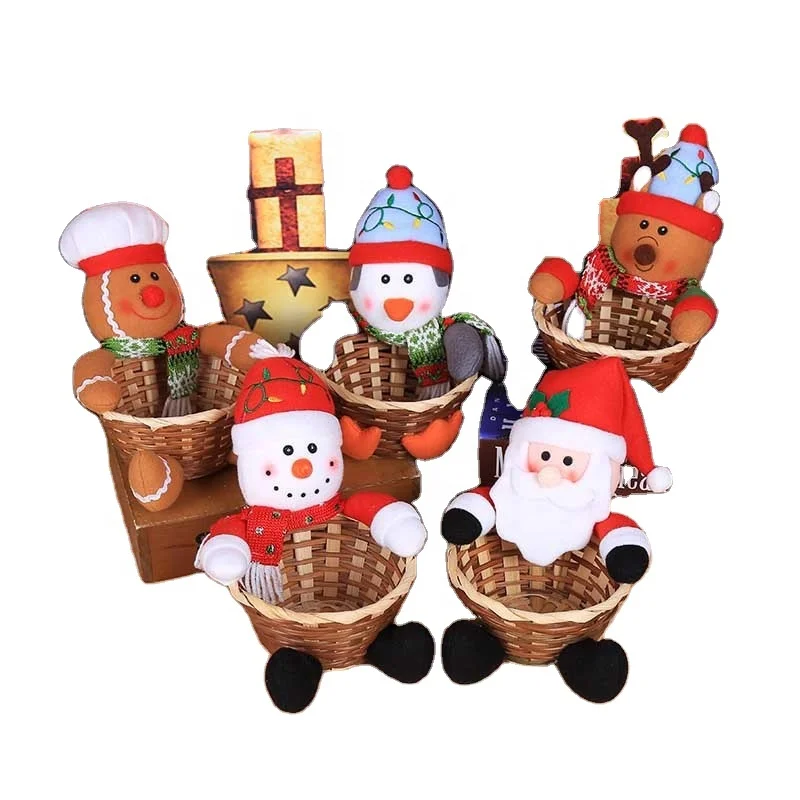 2021Merry Christmas Candy Storage Basket Home Table Decoration Santa Claus Organizer Baskets Drop shipping Decoration
