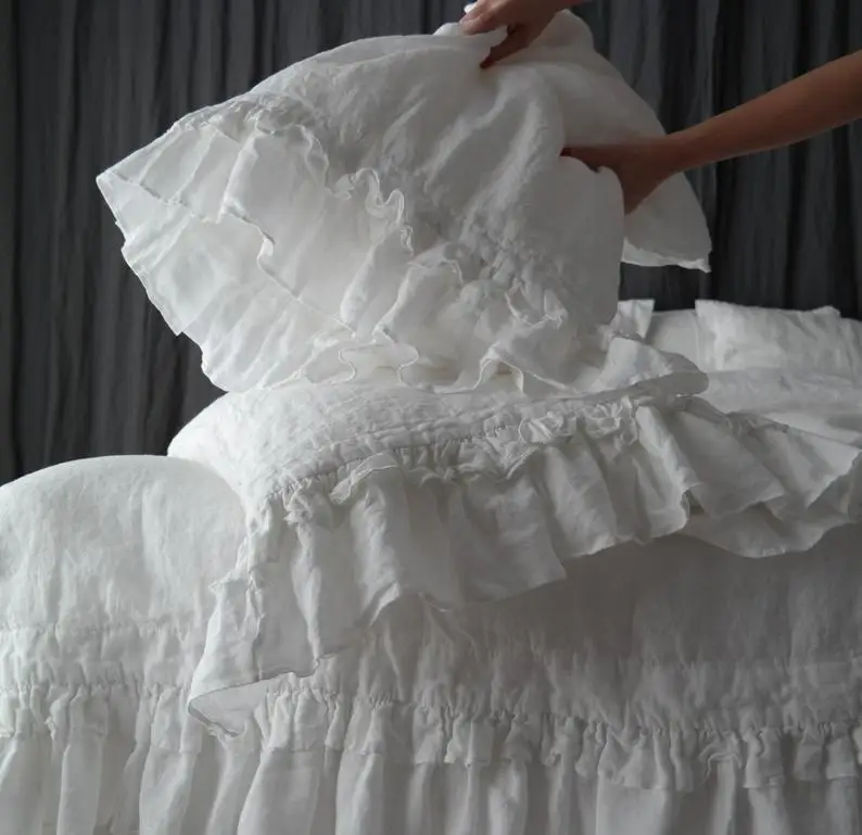 280cm Wide Width Plain Dyed French 100 Washed Pure Linen Fabric for Curtain Bedding Set