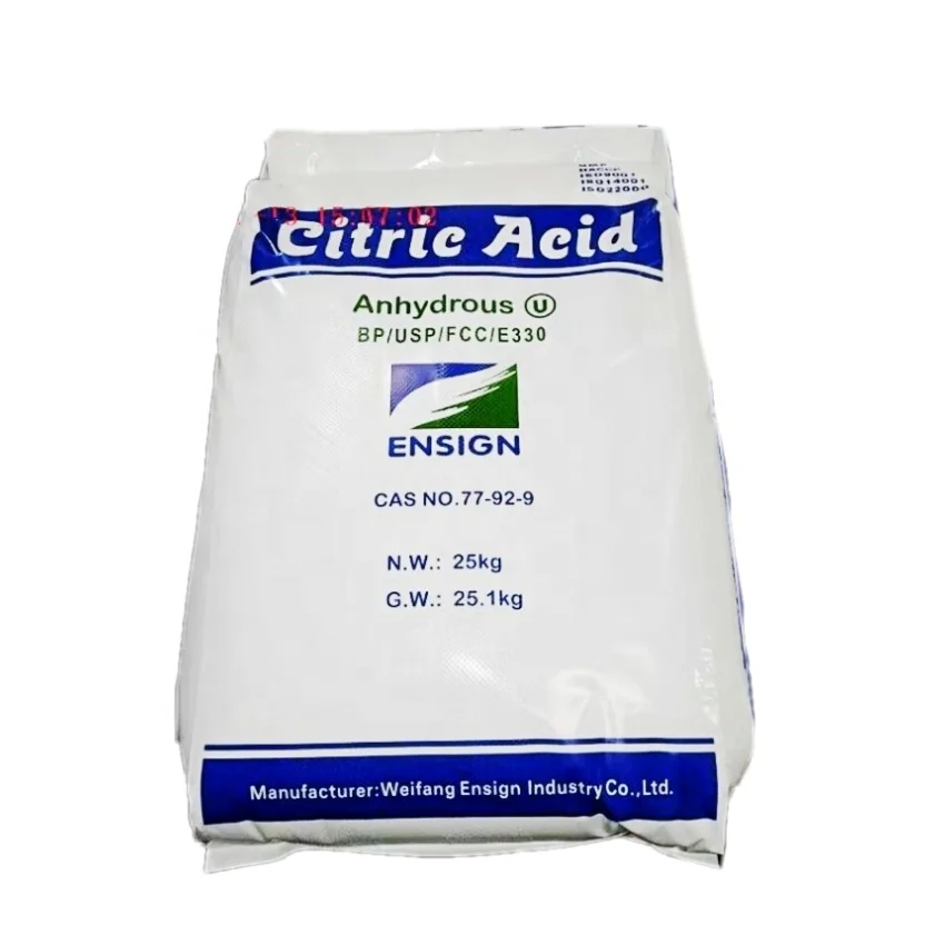 Factory Food Grade Ensign TTCA Citric Acid Monohydrate Citric Acid Anhydrous