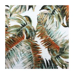 Hot sale Sublimation Palm leaf design knitted fabric 185gsm TR stretch printed baby rib fabric for garment