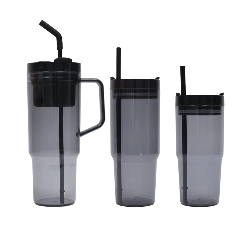 1200ml Plastic Eco-Friendly Sports Water Cup Handle Filter Vacuum Flasks with Tumbler Lid Straw-for Straight Cup Design Camping