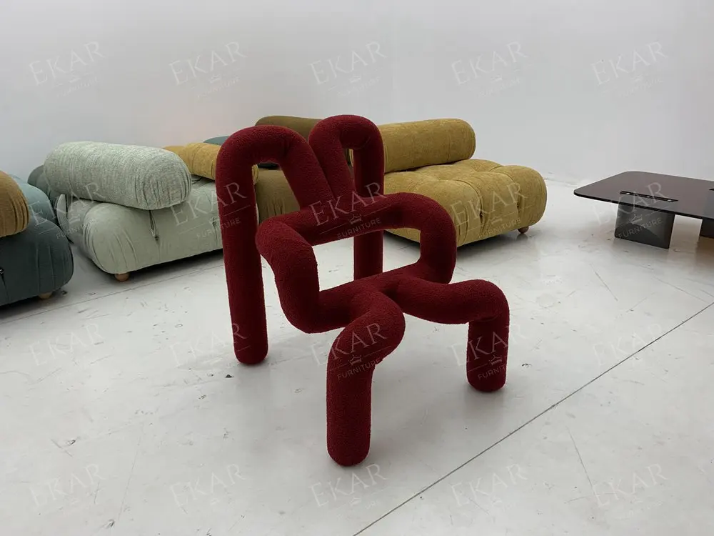 Modern Metal Frame Spider-Shaped Lounge Chair with High-Density Foam