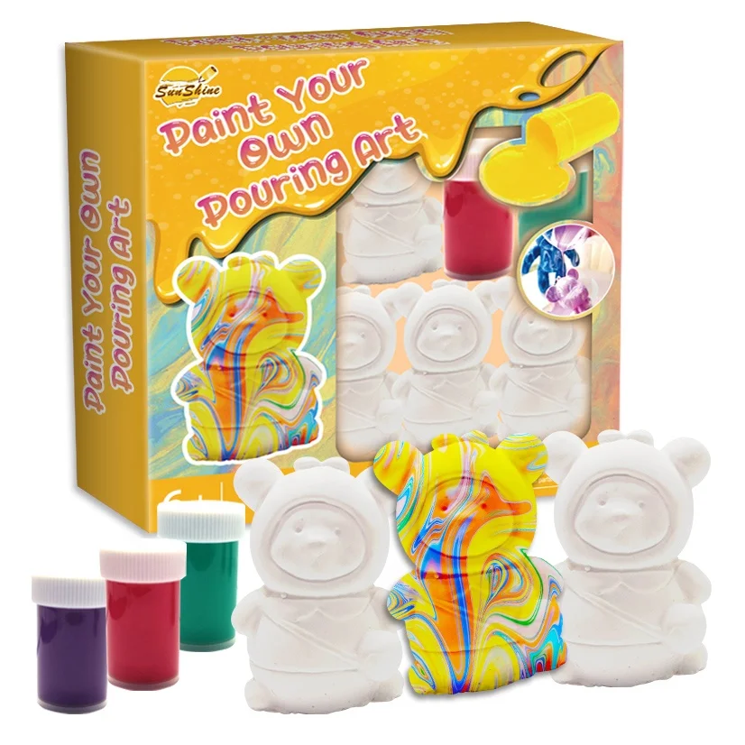 2024 Fluid Pigment Art Set Fluid Painting  Kit Custom Plaster Shape