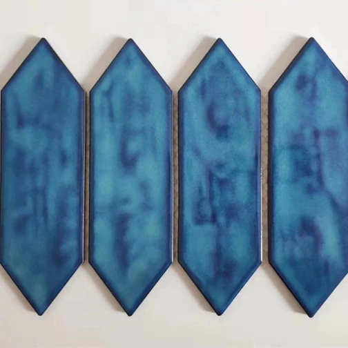 
New Product Arrow shaped Blue Color Backsplash Moroccan Ceramic Porcelain Mosaic Tiles 