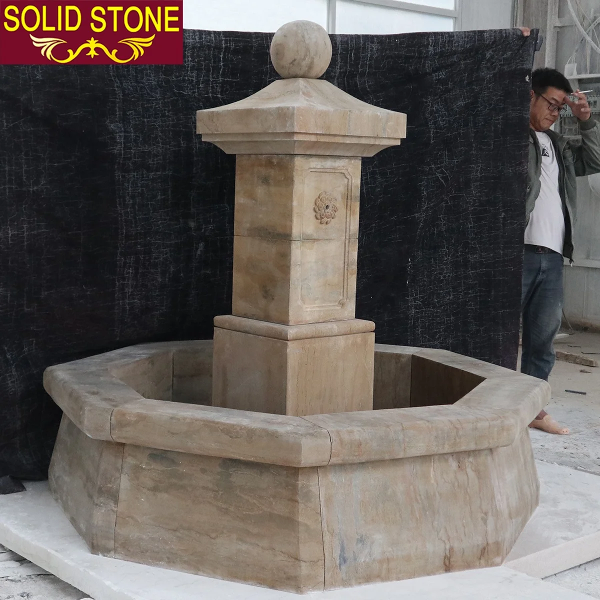 High concentration high quality Antique French Marble hand carved stone garden fountain