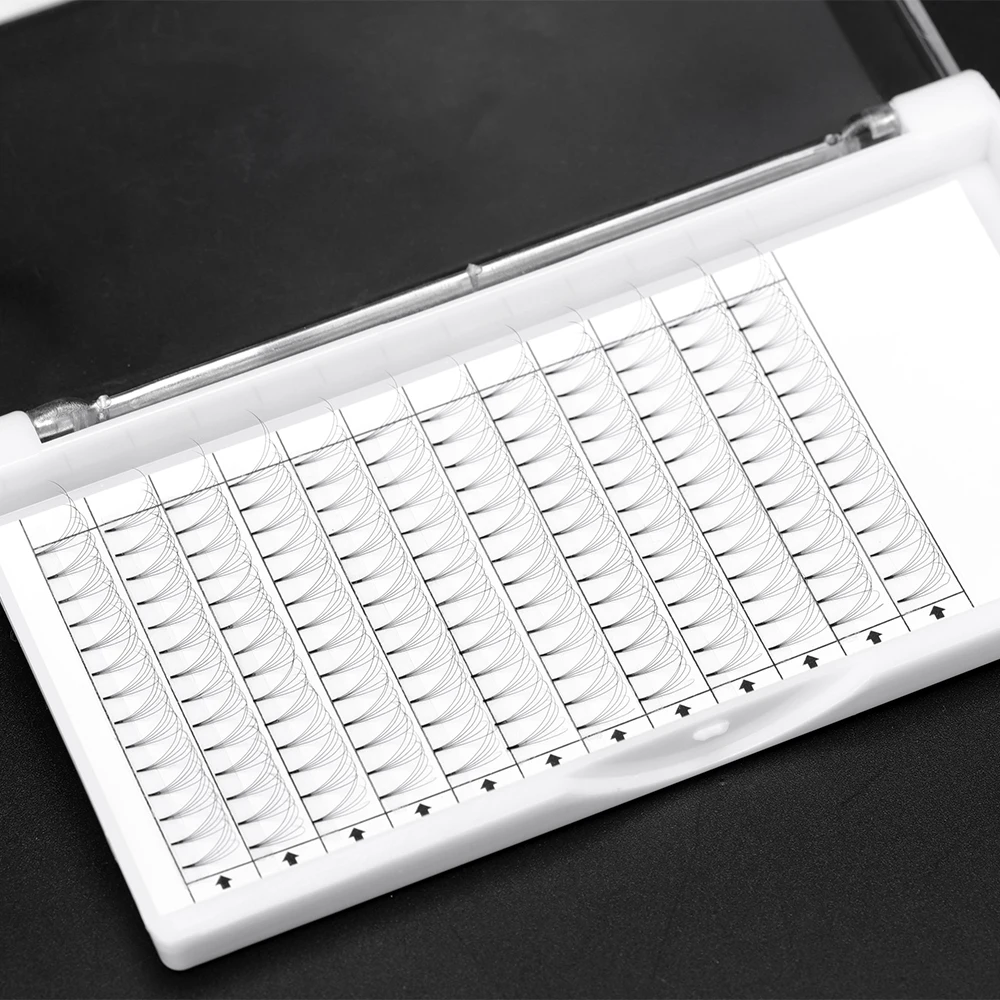 Wholesale factory price private custom packing Russian volume lashes pre made fan lashes w luxury lash silk eyelash extension