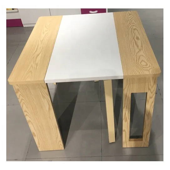 Custom TLNA002 Modern Wood Foldable Dining Table Extendable for 4 6 8 Seaters