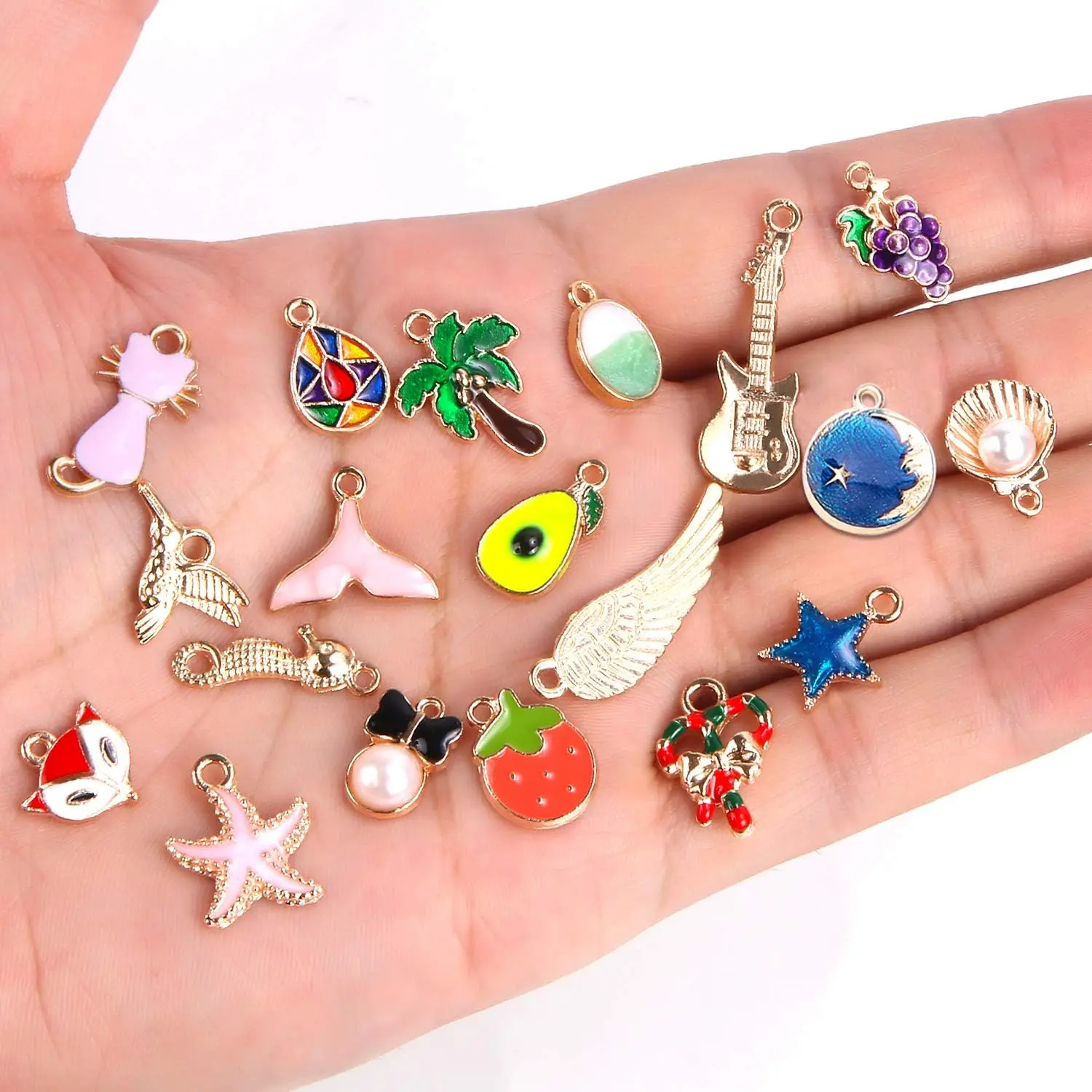 Wholesale Bulk Lots of Gold Plated Enamel Pendants & Charms Assorted Jewelry Making Charms DIY Necklace Bracelet Earring Crafts