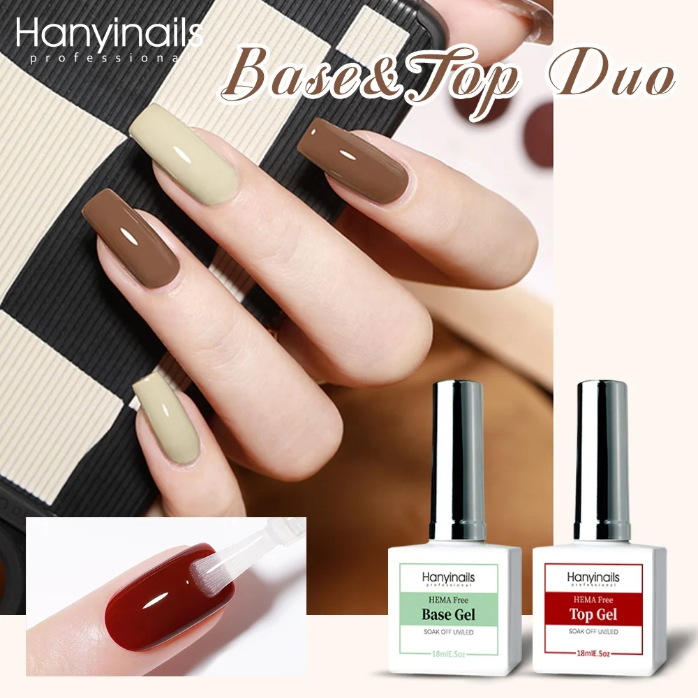 Hanyinails Nails Gel Suppliers New Design 15ml Custom Bottle Black White Solid MSDS Transparent Green Nail Polish Set Base Green