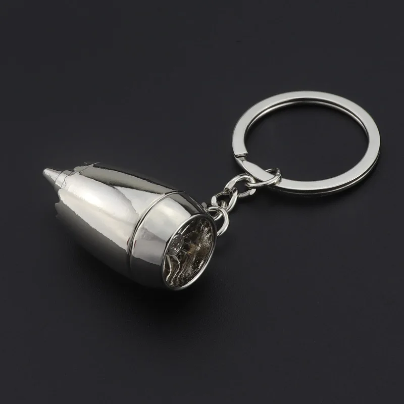 Aviation gift 3D aircraft engine metal key chain pendant