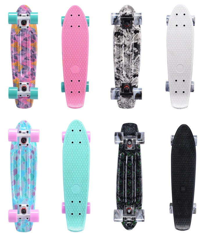 PP fiberglass plastic completed skateboard classic penny board skate board for sale