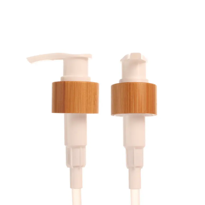 24/410 Eco-friendly Bamboo Lotion Bottle Pump Long Nozzle Plastic Lotion Pump in Stock